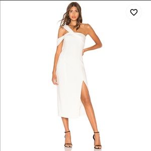 JAYGODFREY White One-Shoulder Midi Dress